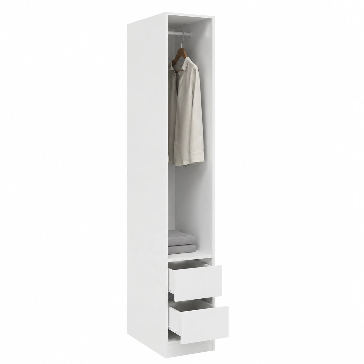 Schrank – 30 × 50 × 200 cm, moderner Stil, aus Holz, Weiß, für Schlafzimmer