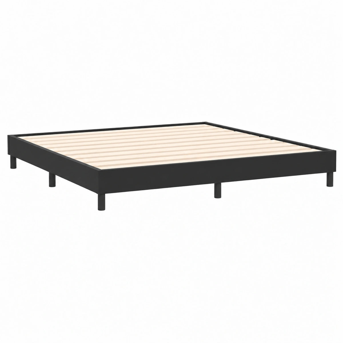 Bettgestell – 200 × 210 cm, gepolstert, aus Samt, Schwarz