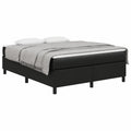 Boxspringbett – 140 × 200 cm, aus Kunstleder, Schwarz, für Schlafzimmer