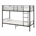 Bett – 90 × 200 cm, mit Lattenrost, aus Metall, Schwarz, für Schlafzimmer