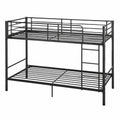 Bett – 90 × 200 cm, mit Lattenrost, aus Metall, Schwarz, für Schlafzimmer