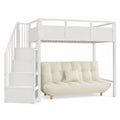 Hochbett – 90 × 200 cm, mit Stauraum, aus Metall