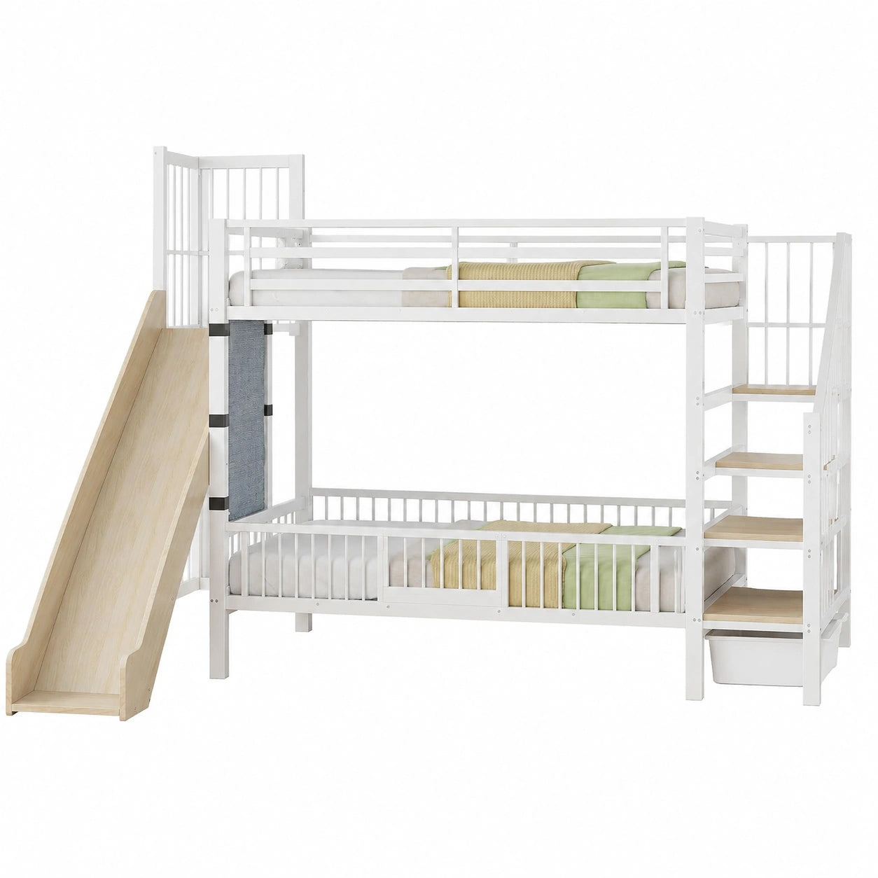 Bett – 90 × 200 cm, mit Stauraum, aus Metall