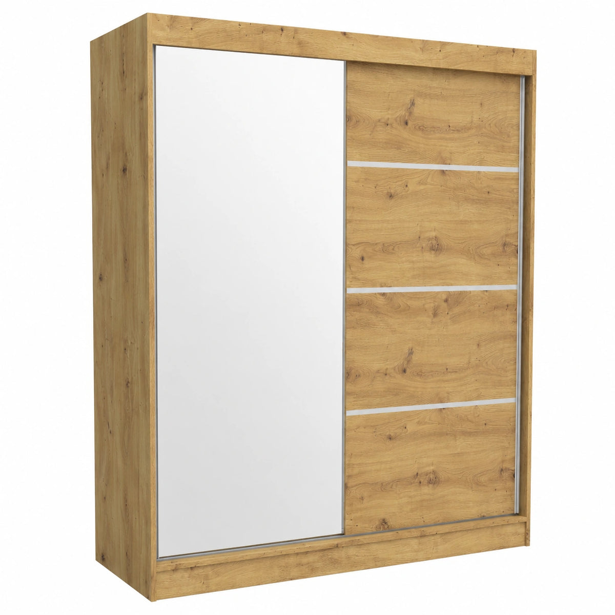 Kleiderschrank – 160 cm, mit Ablagen, aus Eichenholz, Artisan-Eiche