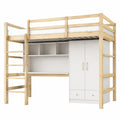 Hochbett – 90 × 200 cm, mit Stauraum, mit Schubladen, aus Holz
