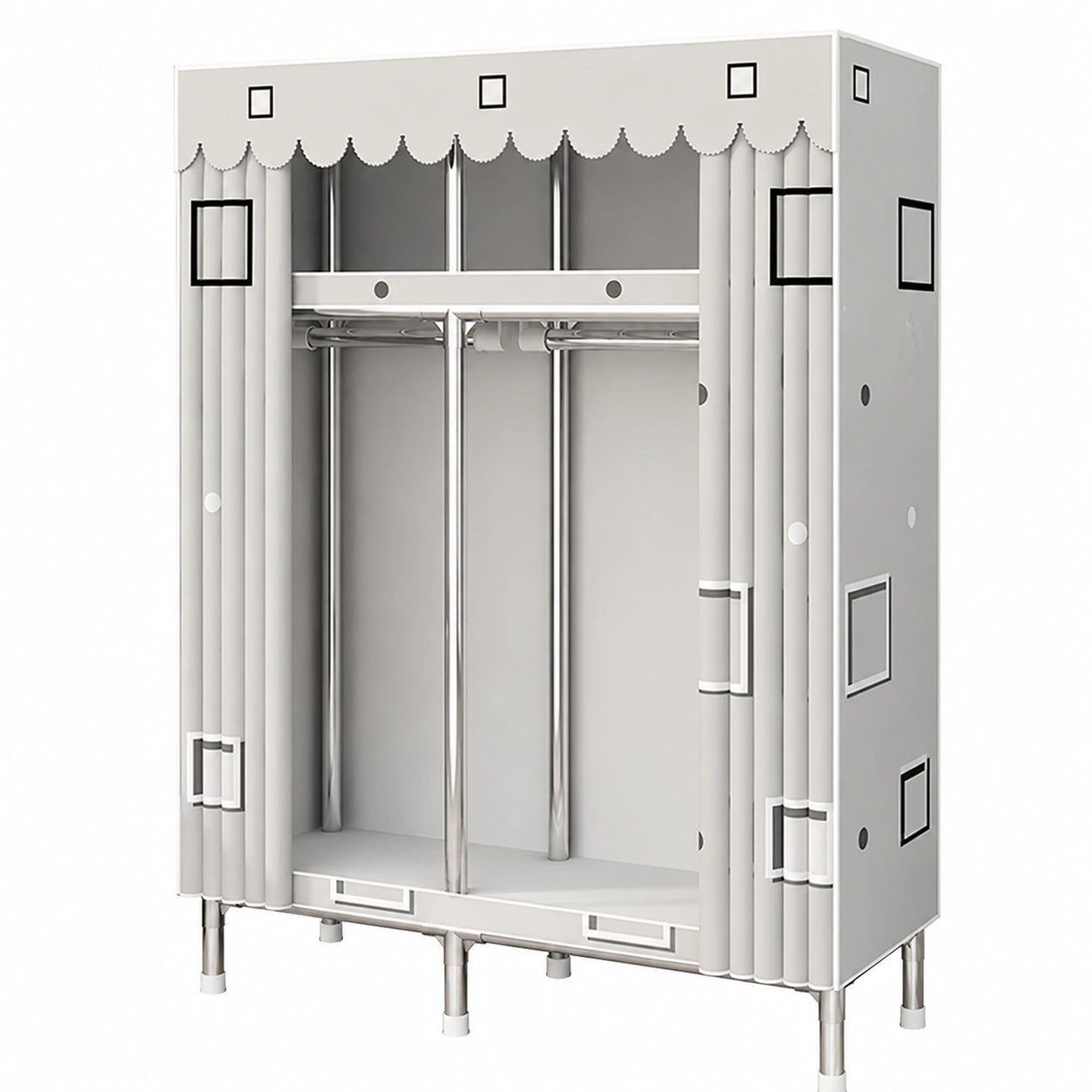 Kleiderschrank – 200 × 45 × 170 cm, aus Stoff, für Schlafzimmer
